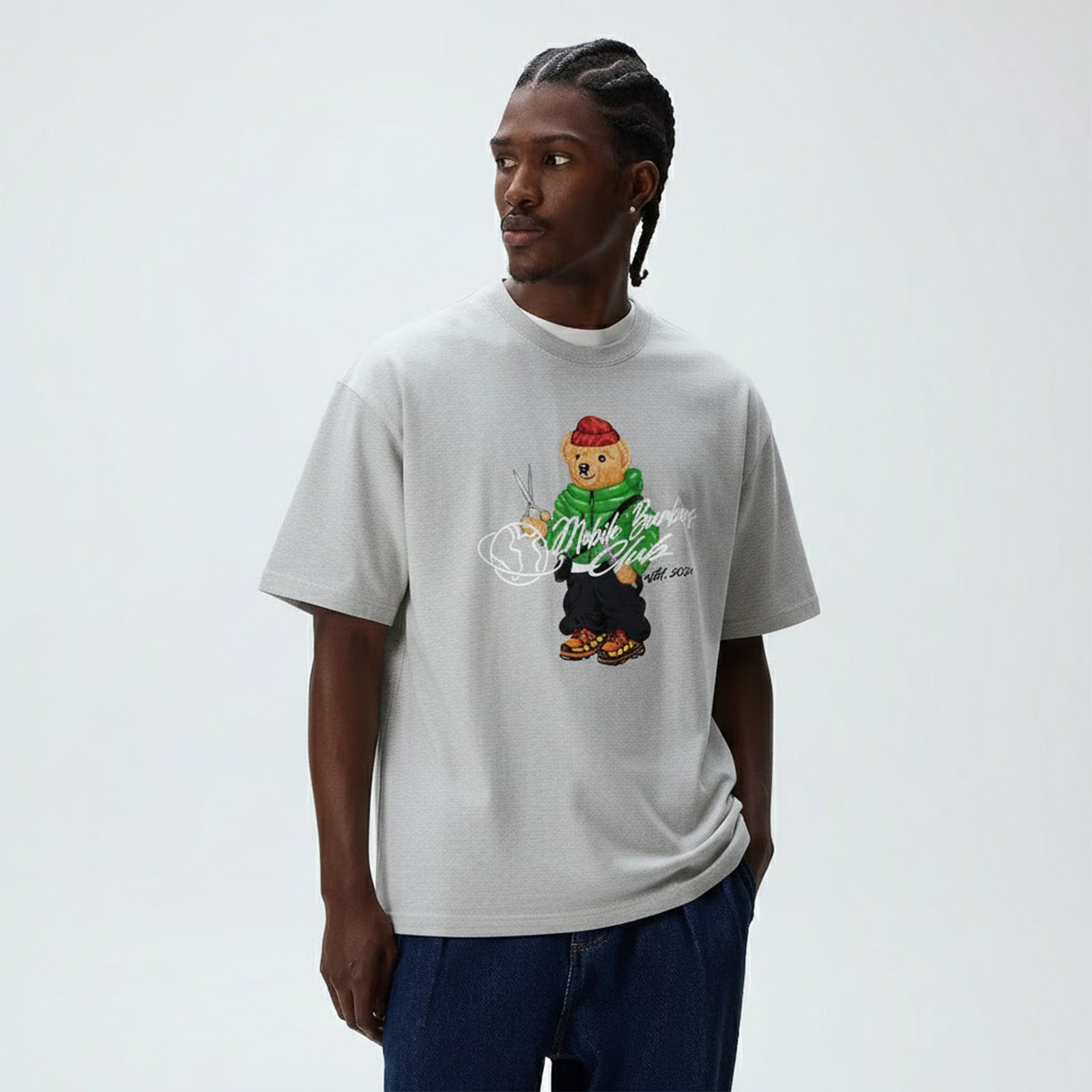 Polo Barber Bear Scissors and Combs Tee